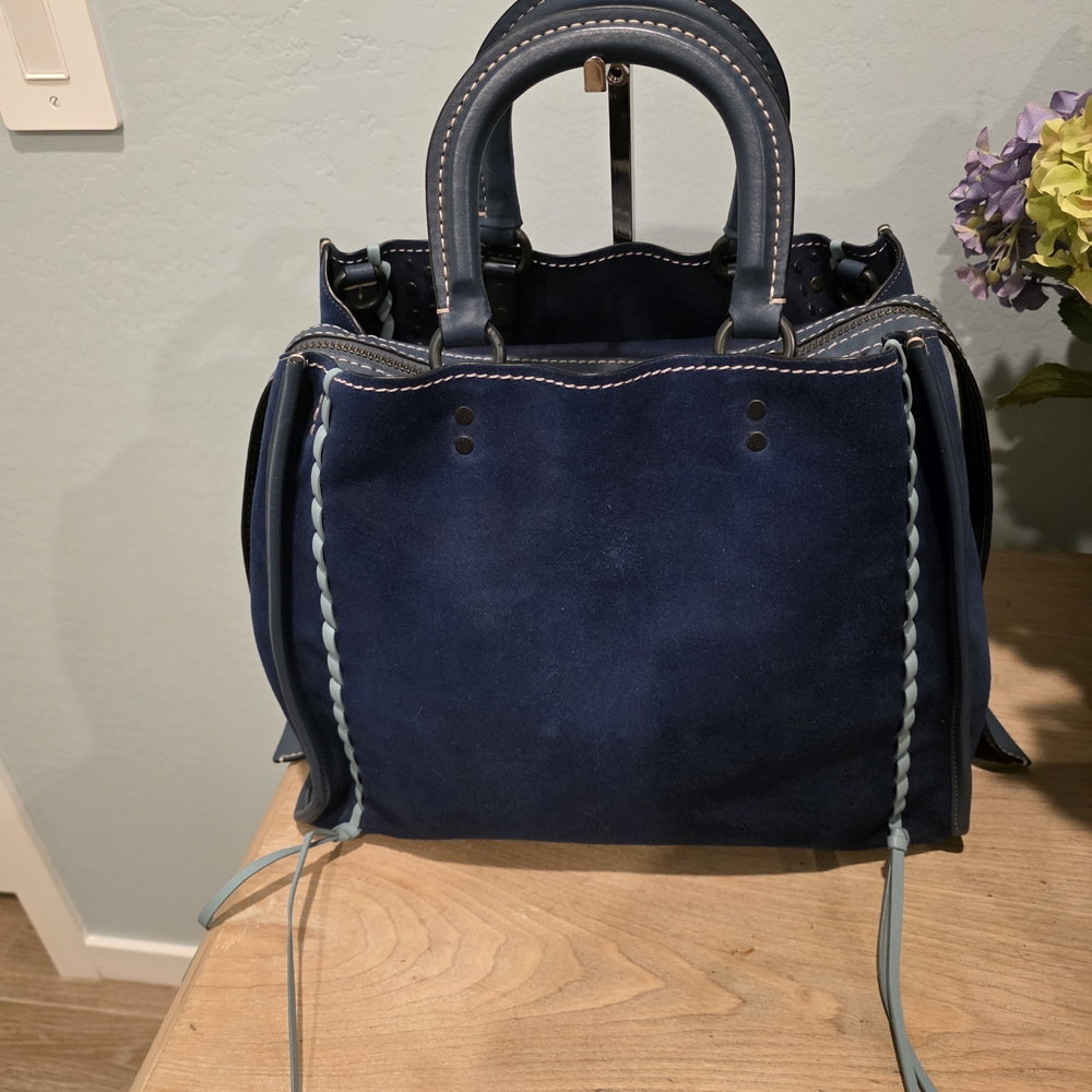 1941 COACH ROGUE 36 BLUE SUEDE CUSTOM WITH WHIPSTICH AND RIVETS, VGC - Picture 4 of 14